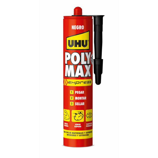 Adhesivo poly max express negro 425 gr