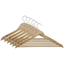 Pack perchas madera 6 uds