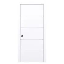 Puerta de entrada blindada 4 rayas blanca derecha 203 x 82,5 cm