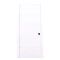 Puerta de entrada blindada 4 rayas blanca izquierda 203 x 82,5 cm