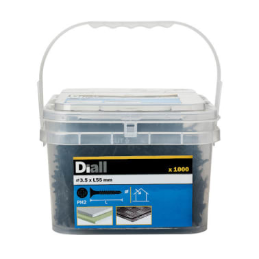 1.000 parafusos PH2 para gesso 3,5 x 55 mm Diall