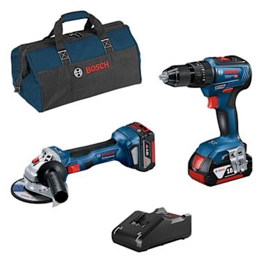 Percutor + amoladora 18V con 2 baterias 4Ah Bosch