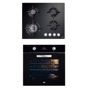 Set cocina gas y horno negro C&L | Brico Depôt