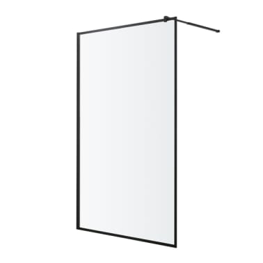 Mampara de ducha fija Elna negro 120 cm Cooke & Lewis