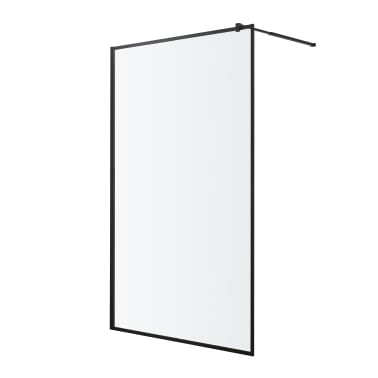 Mampara de ducha italiana transparente 160 cm negro Elna