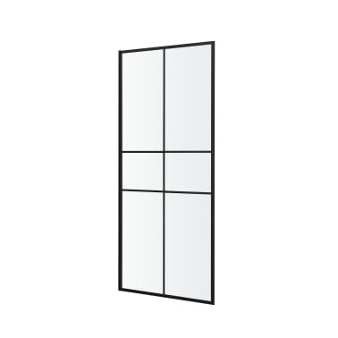 Mampara de ducha fija 80 cm Negro nate Izza