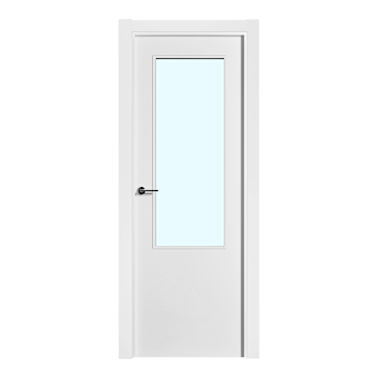 Porta lacada com moldura envidraçada branca Ulla 75 cm esquerda