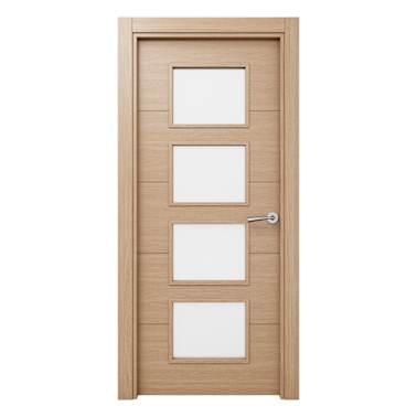 Porta maciça Garban envidraçada lacada Roble miel 75 cm esquerda