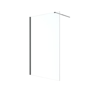 Mampara de ducha fija Calia negro 90 cm Cooke & Lewis
