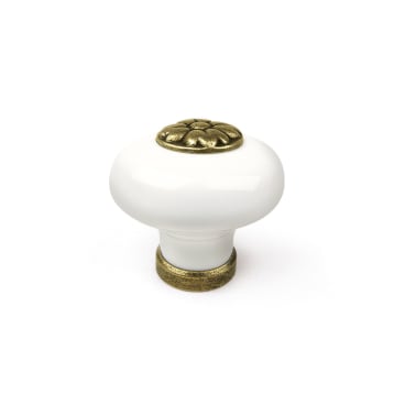 Pomo oro viejo y porcelana blanca 825