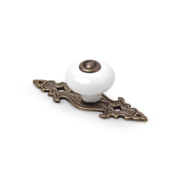Pomo oro viejo y porcelana blanca 827