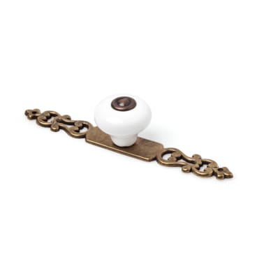 Pomo oro viejo y porcelana blanca 844