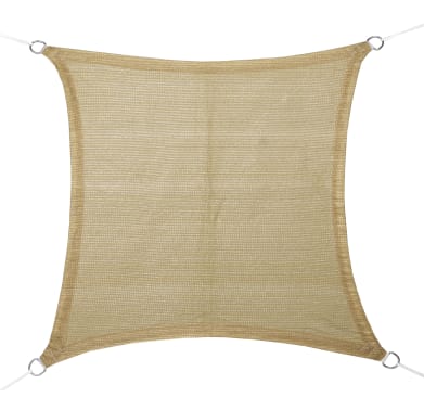 Toldo vela cuadrado beige 3,6x3,6m