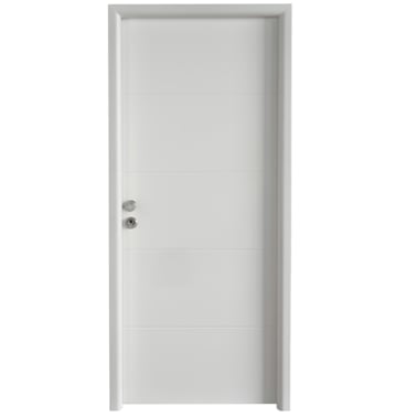 Puerta de entrada metálica Line 4r blanca derecha 210x91cm