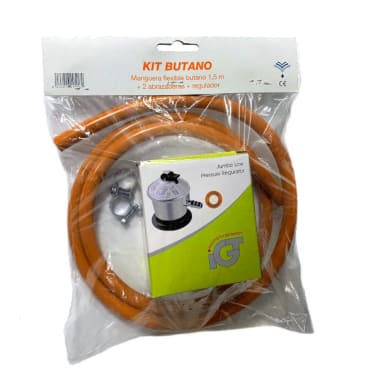 FLASHPRIX Kit Regulador Gas Butano + Manguera de Gas Butano de 2