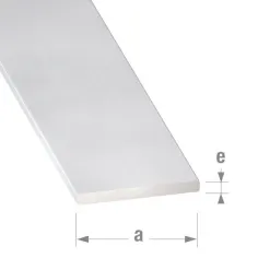 Perfil liso de aluminio 100 x 3 x 0,2 cm