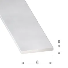 Perfil liso de aluminio 100 x 2,5 x 0,2 cm
