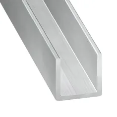 Perfil en U aluminio bruto 100x1,5x1,5 cm