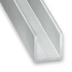Perfil en U aluminio bruto 100x0,6x0,6 cm