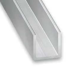 Perfil en U aluminio bruto 100x0,8x0,8 cm