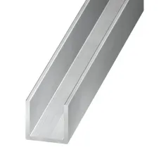 Perfil u de aluminio 250 x 2,0 x 2,0 cm - 1,5 mm