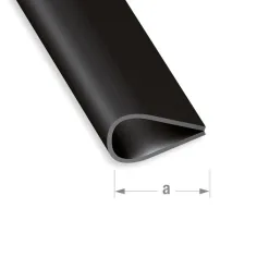 Perfil pinza pvc negro 15 mm x 1 m
