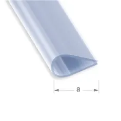 PERFIL DE PINÇA DE PVC TRANSPARENTE 15 mm X 2 m