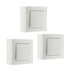 Pack 3 interruptores conmutadores de superficie blanco
