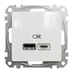 Carregador USB tipo A/C 2,4A branco New Sedna
