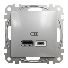 Carregador USB A/C 2,4A de alumínio New Sedna