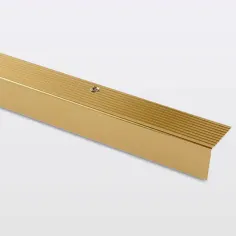 Perfil para escalón de aluminio dorado goodhome 180 x 3,5 x 2,5 cm