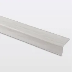 Perfil para escalón de aluminio efecto madera blanco goodhome 180 x 3,5 x 2,5 cm