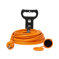 Prolongador de cable diall h05vv-f naranja 3 x 1,5 mm² 20 m con tapa
