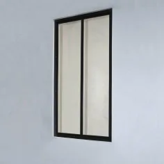 Ventana industrial lacada negra 2 paneles 105 x 57 cm