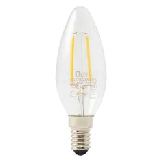 Lâmpada de filamento LED Diall vela transparente E14 3 W luz amarela