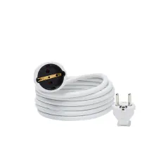 Prolongador de cable h05vv-f blanco 3 x 1,5 mm² 3 m