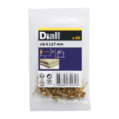 Clavo tapicero latón 8 mm diall 50 uds