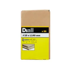 50 parafusos tirefond sextavados 10 x 140 mm Diall