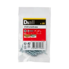 25 parafusos autoperfurantes de aço 3,5 x 13 mm Diall