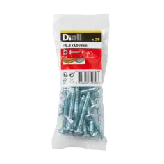 25 parafusos autoperfurantes de aço 6,3 x 50 mm Diall