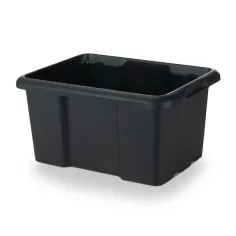 Caixa de plástico cinzento preto 