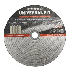Pack 5 discos de corte para metal 230 x 2 mm universal fit