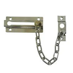 Pasador con cadena para puerta de acero galvanizado efecto cromado smith & locke 90 x 34 x 11,6 mm