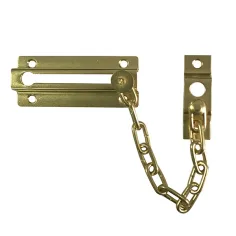 Pasador con cadena para puerta de acero galvanizado efecto latón smith & locke 90 x 34 x 11,6 mm