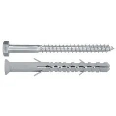 Pack 6 tacos largo con tornillo hexag. diall 10 x 140 mm