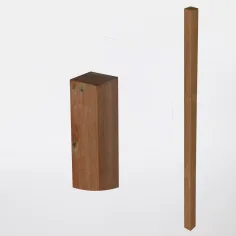 Poste de madeira 100 x 7 x 7cm castanho