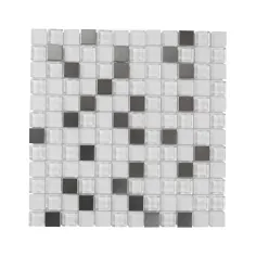 Mosaico Prate gris blanco 32x32 cm