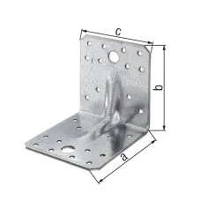 ESQUADRO DE MONTAGEM COM NERVURA E LADOS IGUAIS 90 X 90 X 65 mm
