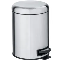 Papelera con pedal de 3L Leman acero inoxidable mate