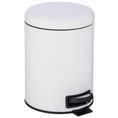 Papelera con pedal de 5L Leman blanca
